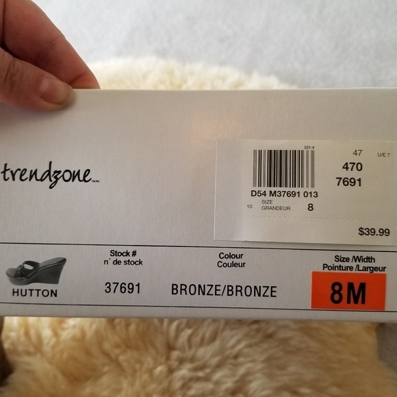 TRENDZONE Bronze Wedge Hutton Sandals Size 8M - Picture 12 of 12